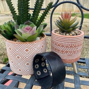 Black Leather Adjustable Cuff